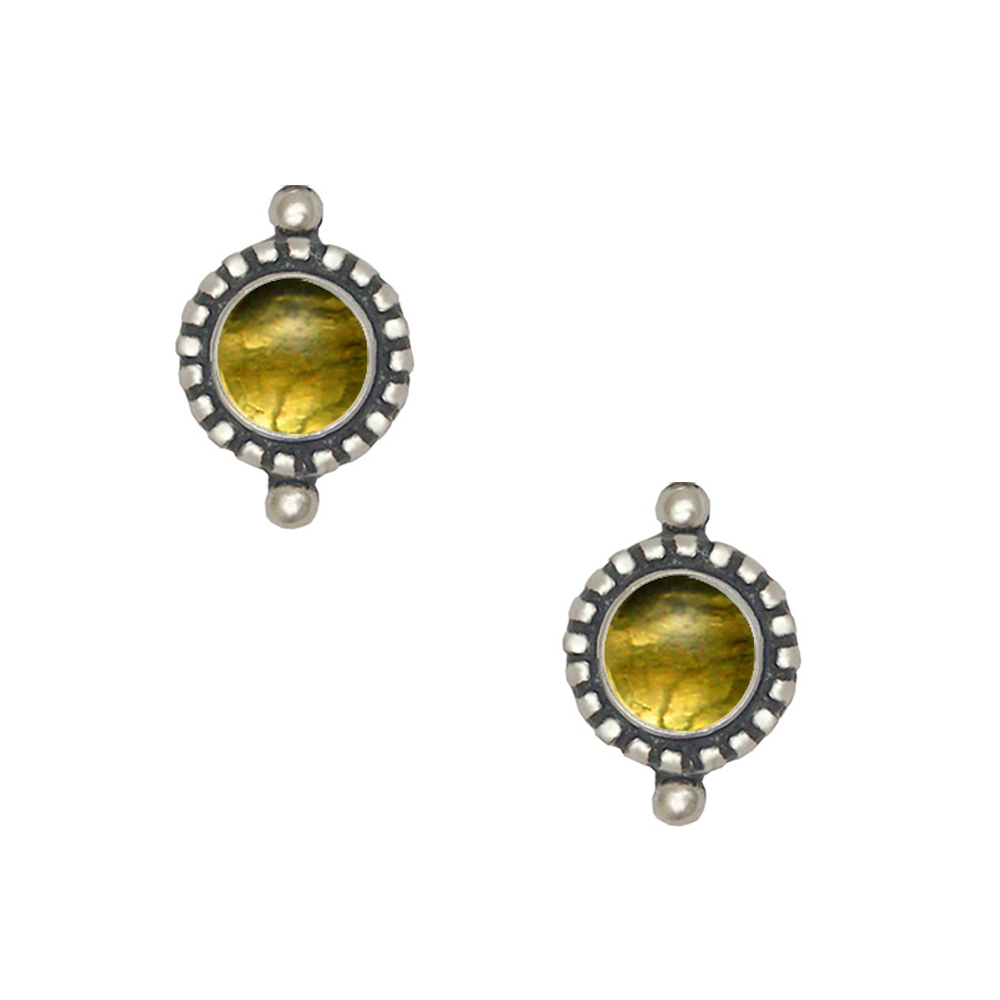 Sterling Silver Little Citrine Post Stud Earrings